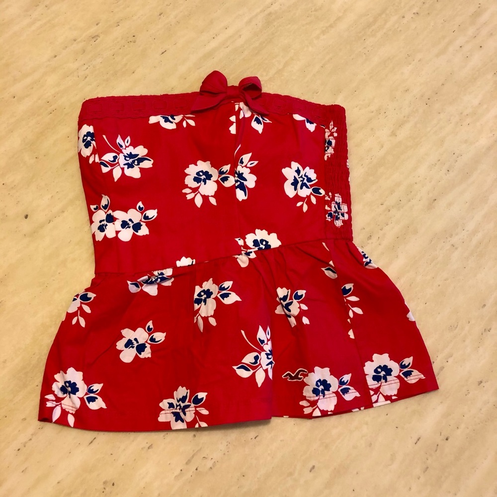 New Hollister Floral Print Bow Top S